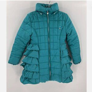 Le Chic Girls Aqua Green Frill Dress Style Coast Size 10